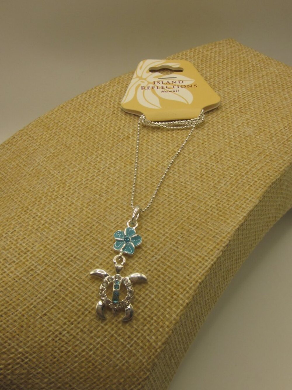 Island Reflections Necklace Turtle & Plumeria